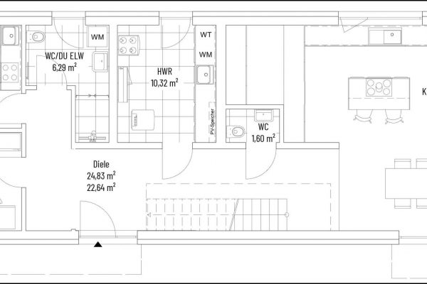 Grundriss Erdgeschoss Stadtvilla Neu